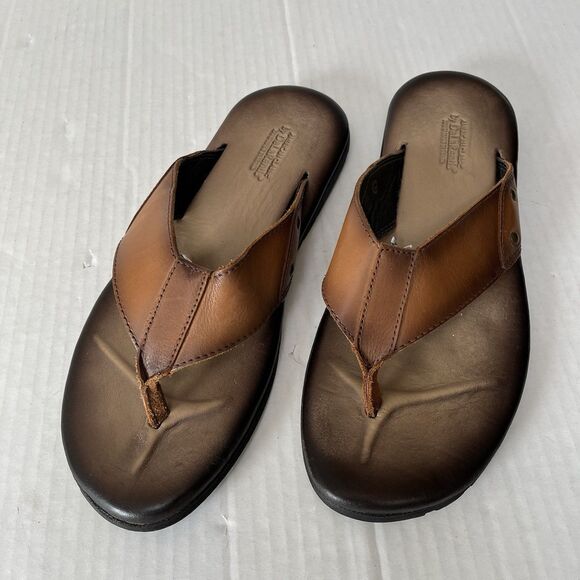 De La Rentis Handmade Leather Flip Flop Slip On Strap Sandals Mens 10 Vacation main image 12